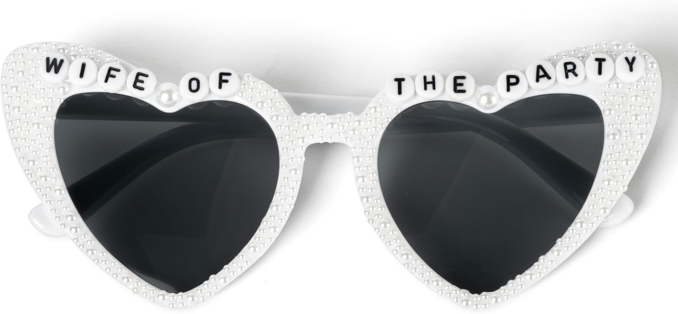 PANTIDE Bride To Be Sunglasses - Rhinestone Pearl Heart Shaped Sunglasses, Bachelorette Party Eng... | Amazon (US)