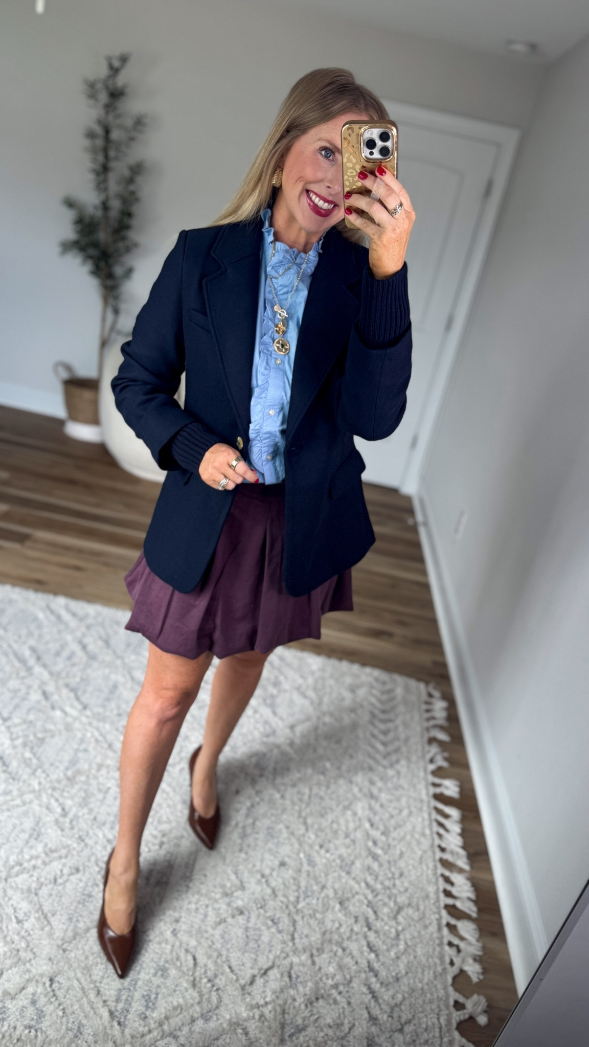 Weekend Walmart Wins try-on
Ribbed cuff blazer- medium 
Ruffle short sleeve button down- small
Bubble hem active skirt- medium

#LTKootd