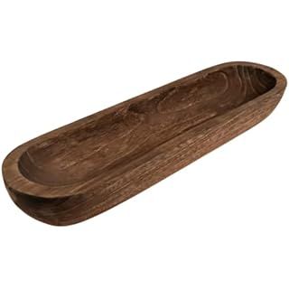 20" Rustic Wooden Dough Bowl - Wood Bowl Decor - Bateas Bread or Fruit Serving Tray - Home Decora... | Amazon (US)