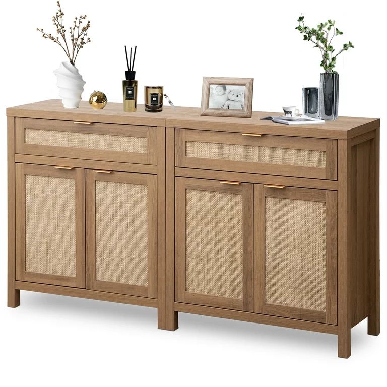 Omni House Sideboard Buffet Cabinet with Drawer,Farmhouse Kitchen Storage Cabinet with 2 Doors,Ra... | Walmart (US)