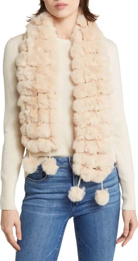 Faux Fur Pompom Muffler Scarf | Nordstrom