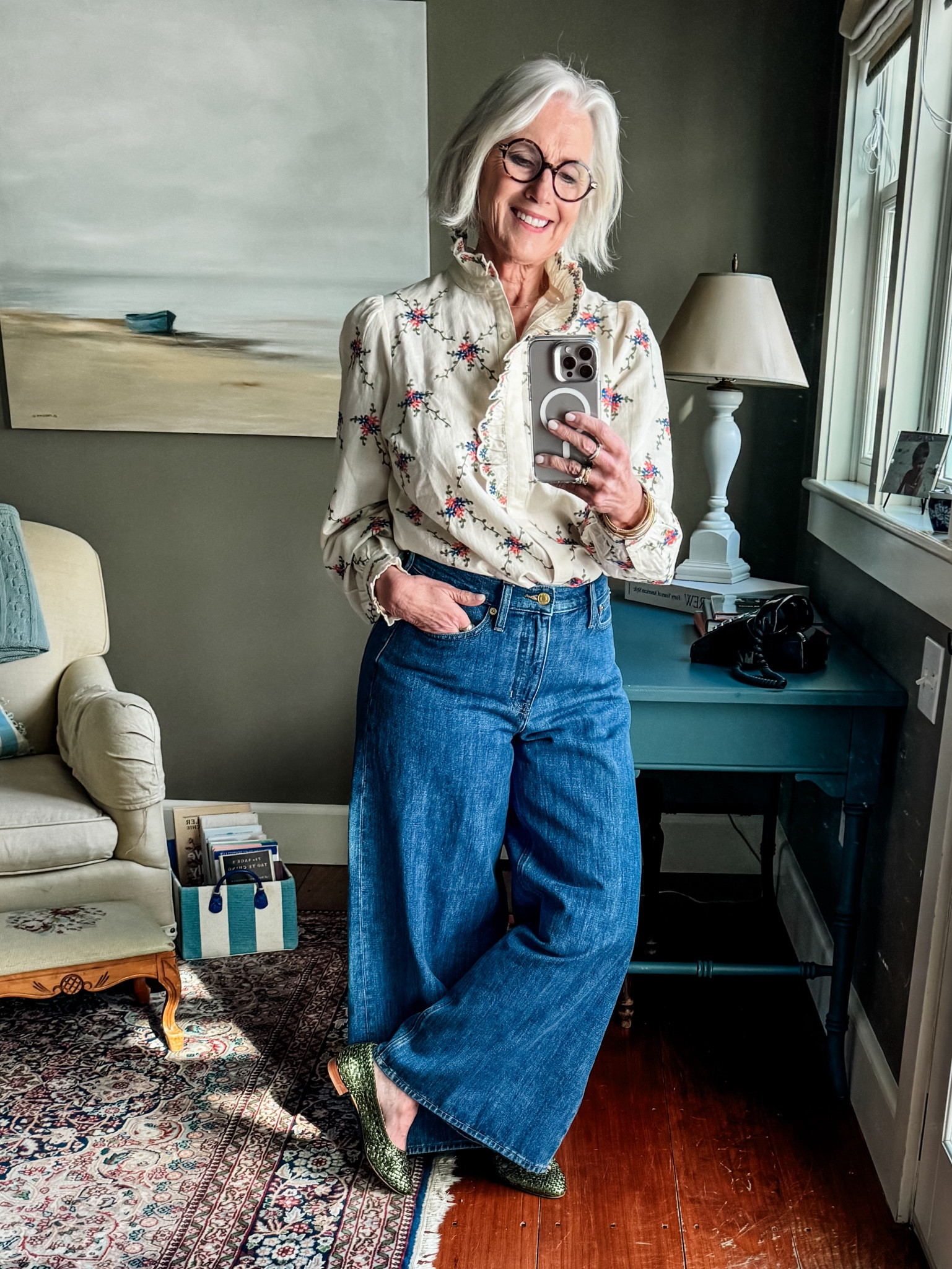 If it’s Tuesday this must be time for spring flowers🌸. Celebrating with the most beautiful @sezane flowered top and green ballet flats!

#LTKSeasonal #LTKstyletip #LTKsalealert