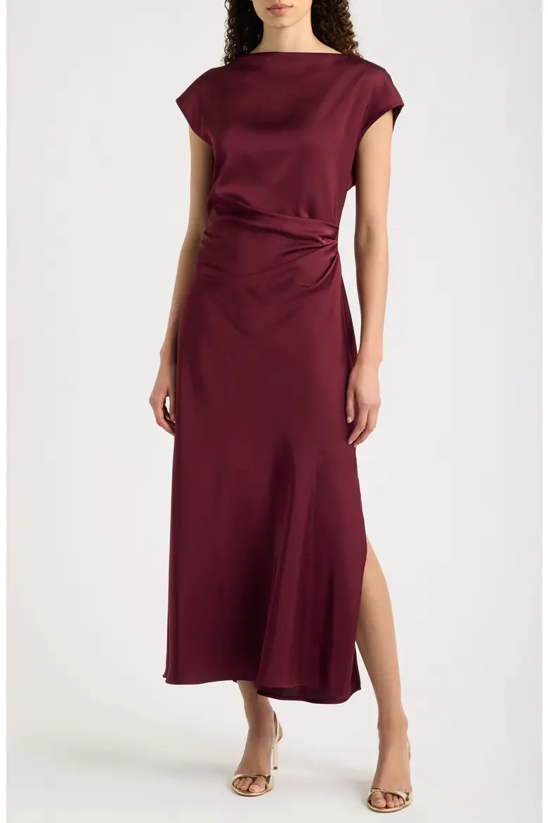 Sam Edelman Satin Bateau Neck Maxi Dress (Women) | Nordstrom | Nordstrom