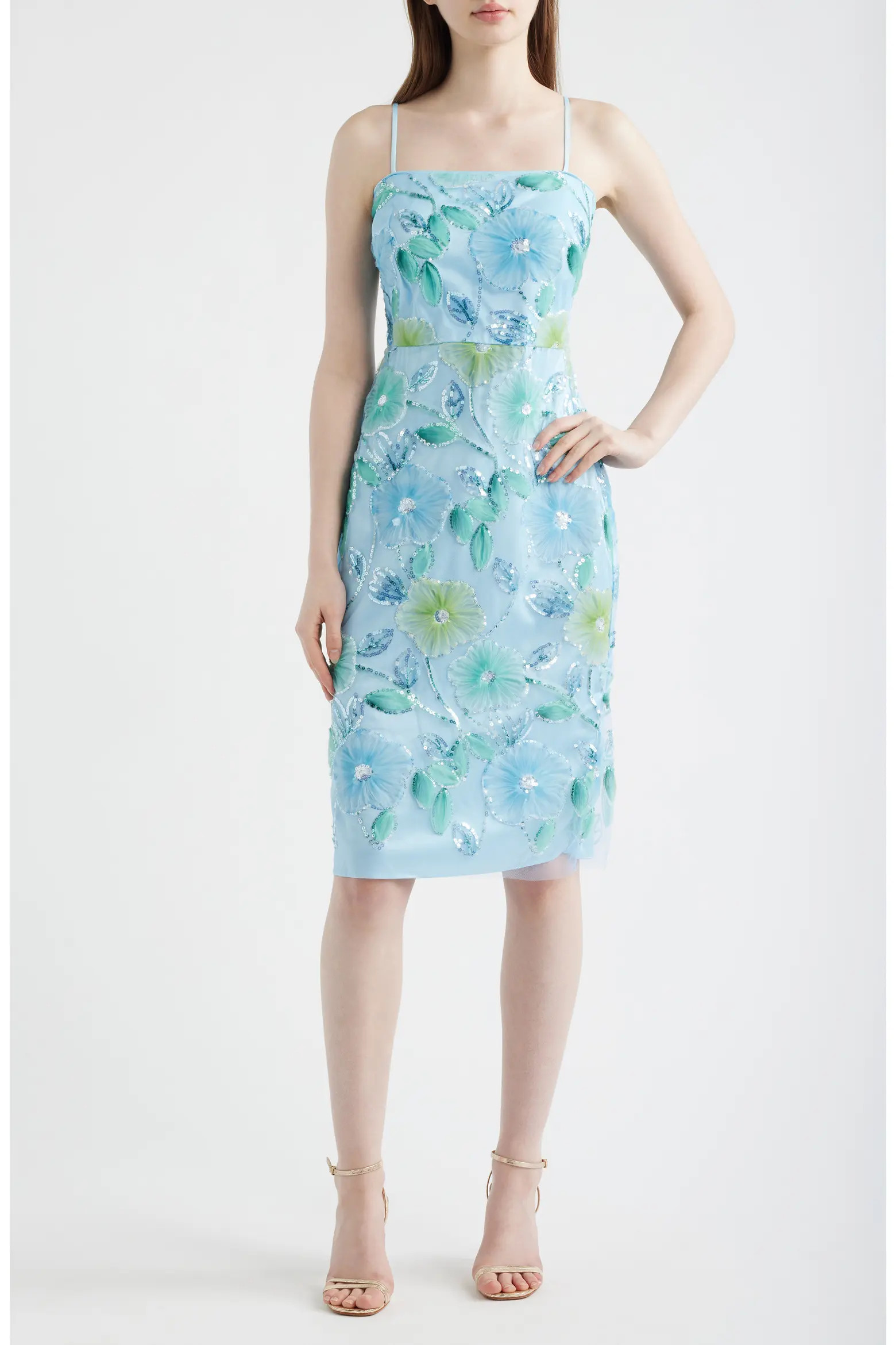 Sequin Floral Cocktail Midi Dress (Women) | Nordstrom | Nordstrom