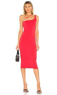 h:ours Niall Midi Dress in Two Tone Red from Revolve.com | Revolve Clothing (Global)