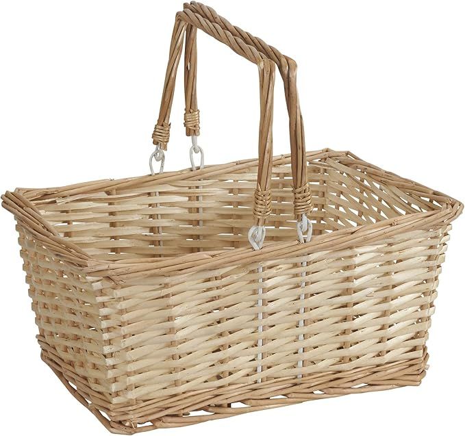 Household Essentials ML-2202 Open Top Market Basket with Handles, Brown | Amazon (US)