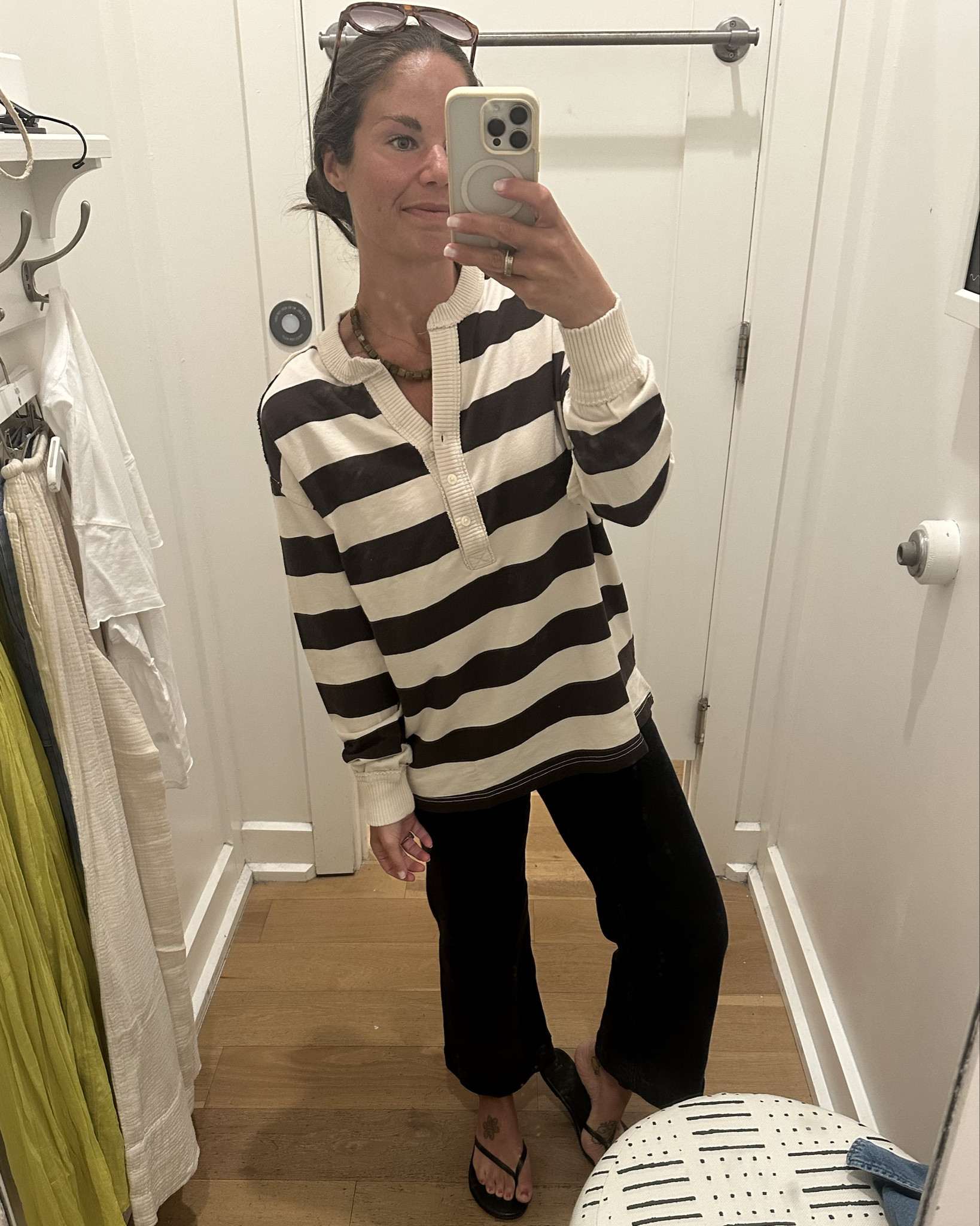 Aerie sale picks!! 

Sizing:
Striped lightweight pullover comes in a few different colors with matching shorts XXS

Oversized boyfriend shirt- I love this print!!! It came home with me. XXS 

The white tank comes in a few colors and I’m pretty sure I had this in middle school lol. I’m in a small in the photo, I need an extra small

This dress came in a few colors and it can also be worn as a skirts, I would love to get it in white! Size XS 

Barrel leg sweatpants, INSANELY comfortable. These came home with me. Size XS 

Gauze wide leg pants  comes in a bunch of colors with a matching top. Great as a bathing suit cover up! XS 



#LTKootd #LTKxAerie #LTKTravel