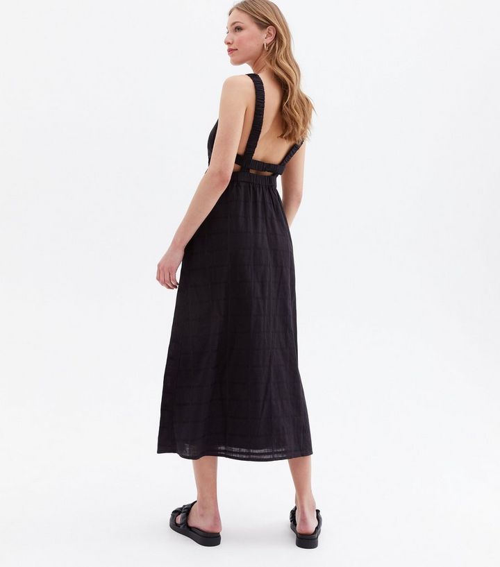 Black Cut Out Cross Back Midi Dress
						
						Add to Saved Items
						Remove from Saved Items | New Look (UK)