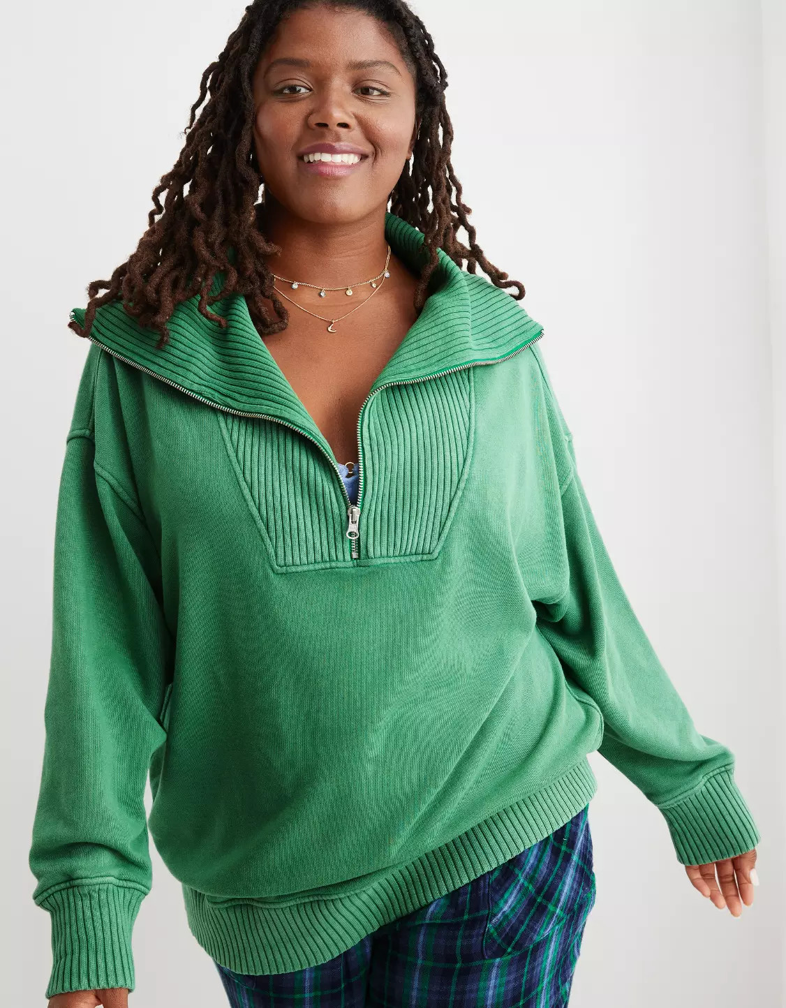 Aerie Down-To-Earth Quarter Zip Sweatshirt | American Eagle Outfitters (US & CA)