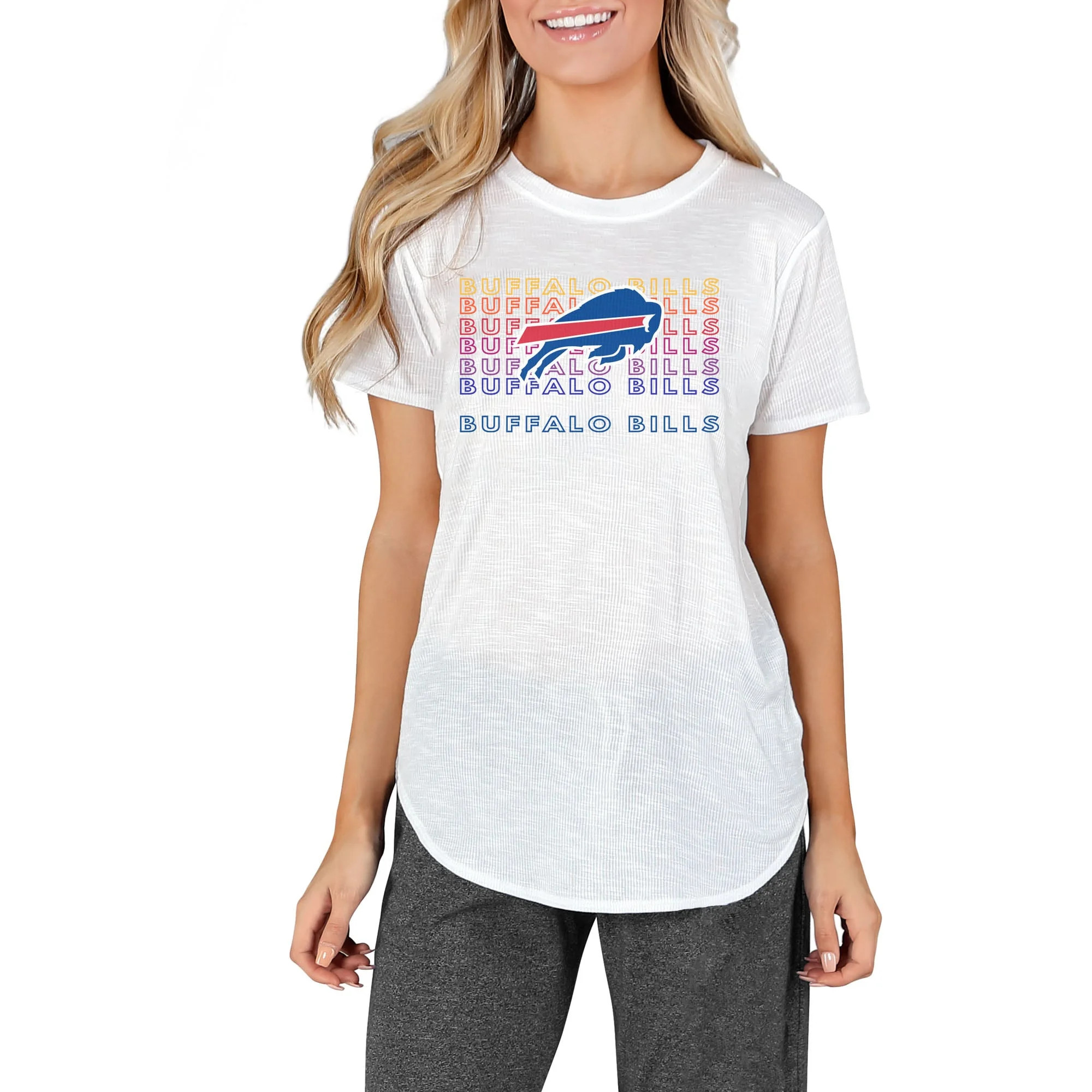Women's Concepts Sport White Buffalo Bills Gable Knit T-Shirt | Walmart (US)