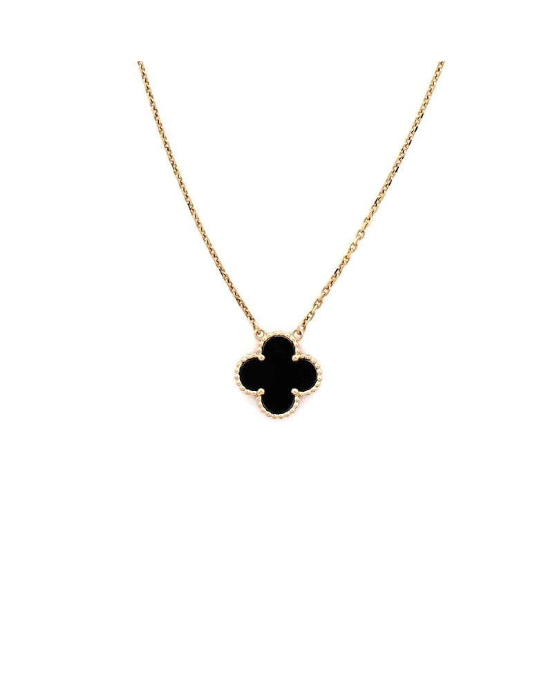 Pre-Owned Van Cleef & Arpels Vintage Alhambra Pendant Necklace 18K Gold and Onyx, 18.25 | Bloomingdale's (US)
