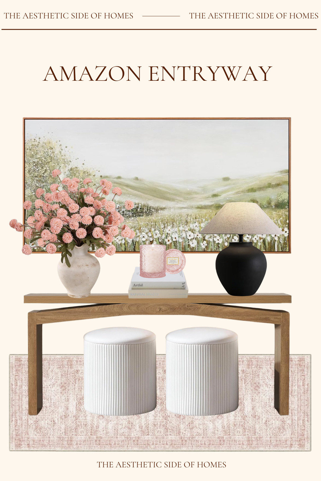 A soft, seasonal refresh for the entryway using curated Amazon finds. I love how these muted pinks and natural textures bring a quiet energy to the space for spring. 

 #LTKSeasonal #LTKHome
