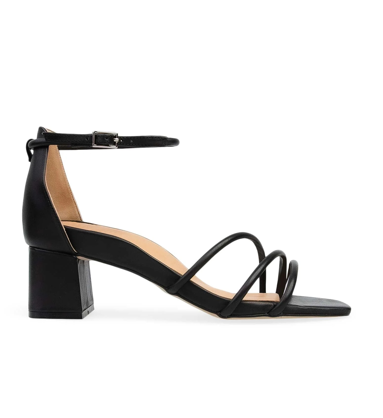 Black Leather Low Heels | Bared Footwear