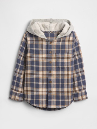 babyGap Hooded Flannel Shirt | Gap Factory