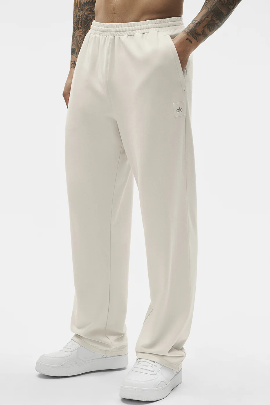 ALO | Double Take Straight Leg Pants in Bone Beige, Size: XL | Alo Yoga (US)