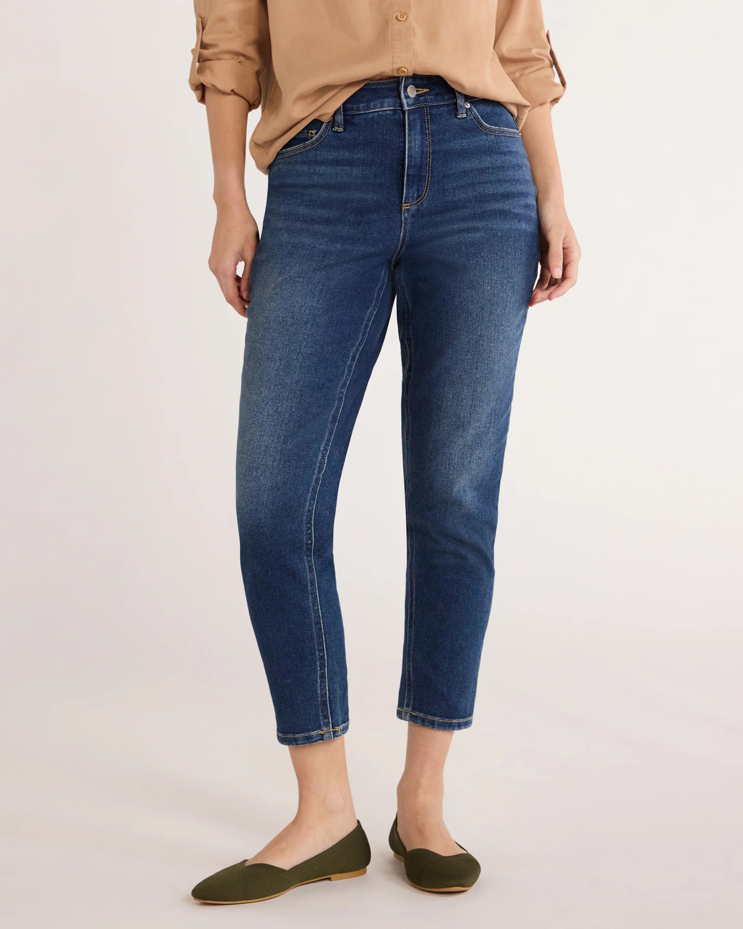 Time and Tru Women's High Rise Mom Jeans, 27” Inseam, Sizes 2-20 - Walmart.com | Walmart (US)