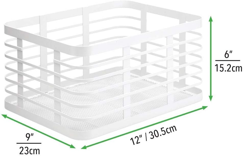 mDesign Farmhouse Decor Metal Wire Food Organizer Storage Bin Basket for Kitchen Cabinets, Pantry... | Amazon (US)