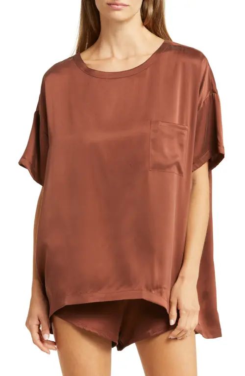 Lunya Washable Silk Short Pajamas in Ground Cinnamon at Nordstrom, Size Large | Nordstrom