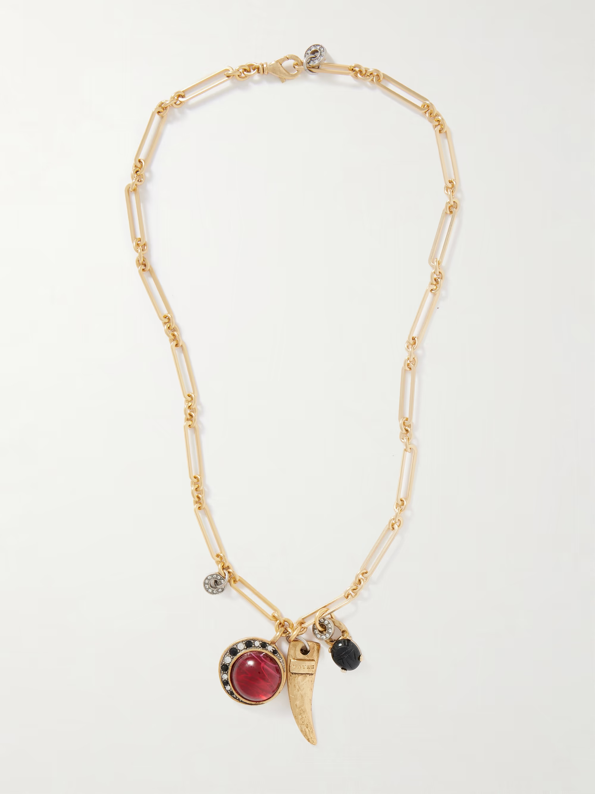 Long Links Combo gold-plated, crystal and enamel necklace | NET-A-PORTER (US)