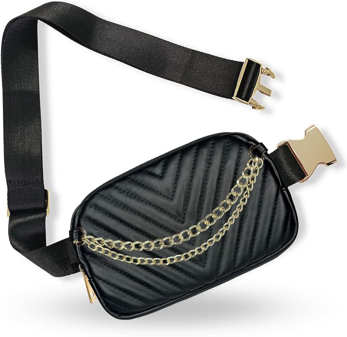 Boutique Luxury Chain Belt Bag | Crossbody Bag Leather Fanny Pack for Women Fashionable | Cute Ev... | Amazon (US)