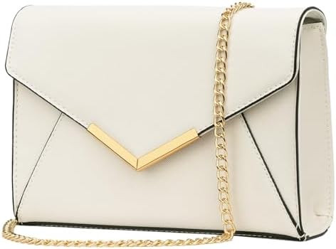 KKXIU Women Elegant Faux Leather Evening Envelope Clutch Purse Foldover Bags for Party Wedding Pr... | Amazon (US)