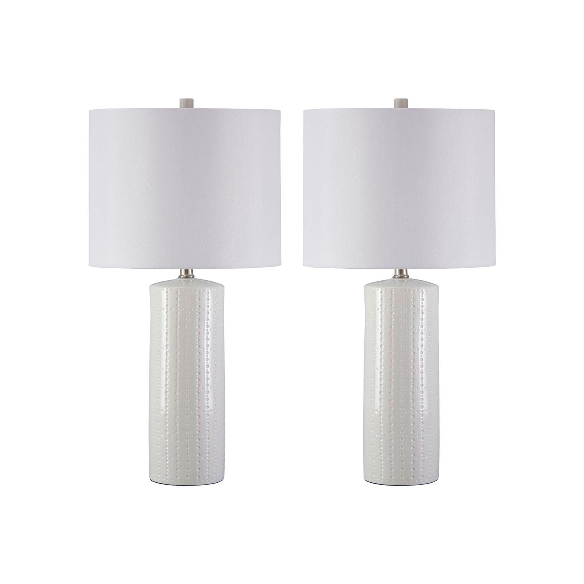 Signature Design by Ashley Steuben White 25" Ceramic Table Lamp - Set of 2 | Walmart (US)