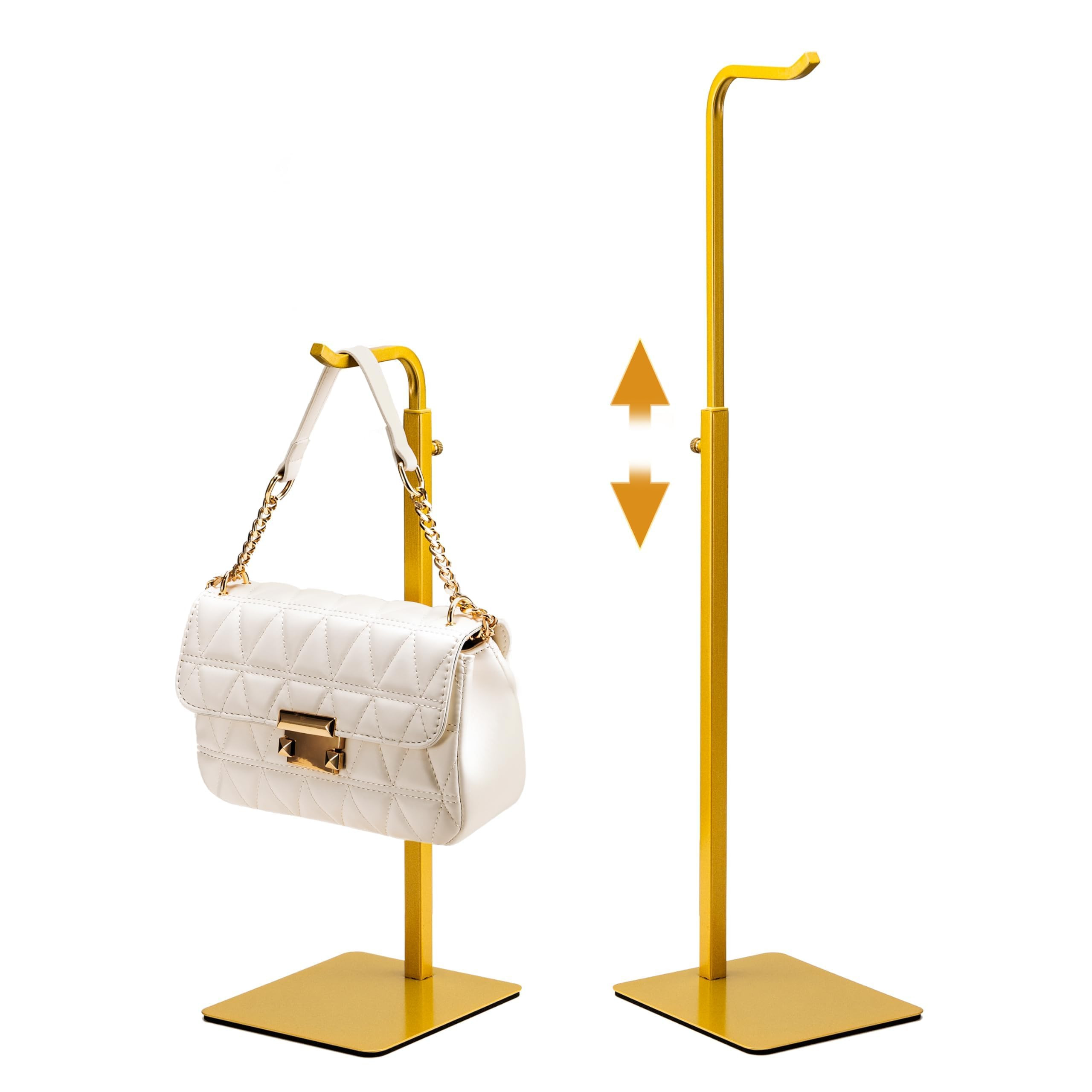 2 Pack Purse Holder Handbag Display Stand: Gold Hanger Rack for Bags, Purses, and Wreath, Adjusta... | Amazon (US)