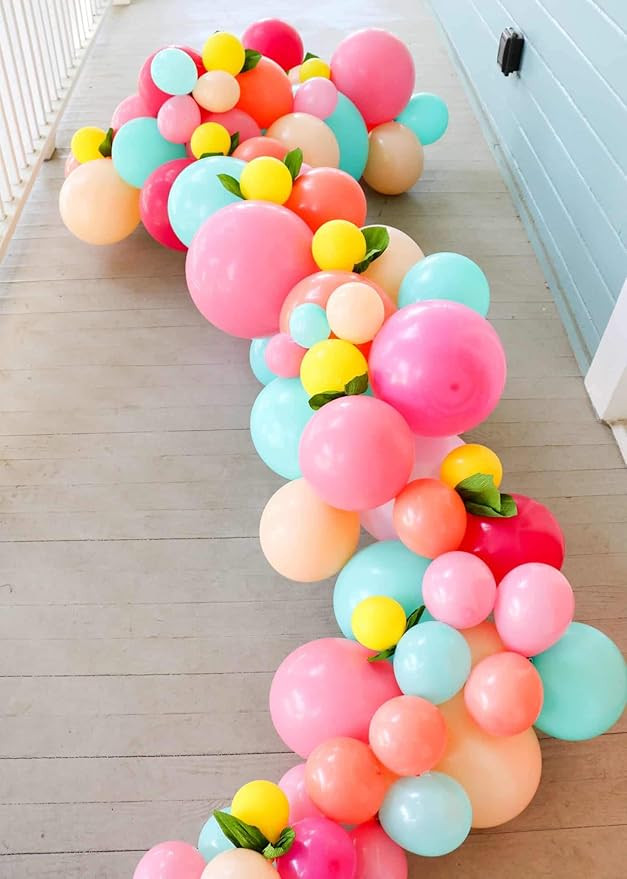 Balloon Garland kit Pink Blue Peach Balloon Arch Tropical Flamingo Party Unicorn Party Wedding Br... | Amazon (US)