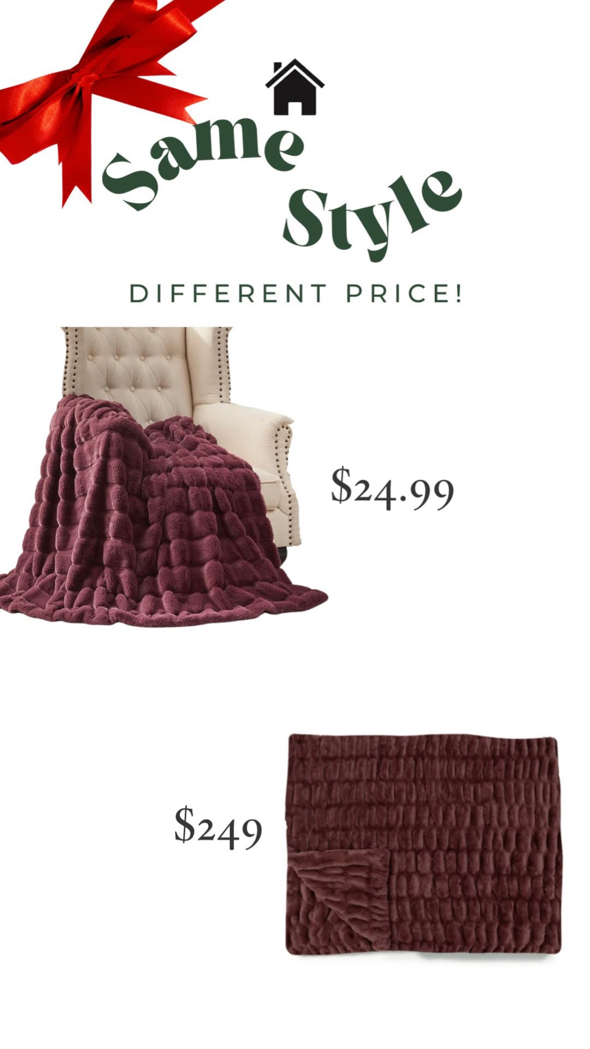 Gorgeous Lola blanket look for less! Faux fur blanket, luxe throw blanket, burgundy blanket, merlot blanket, gift idea, Christmas present 

#LTKhome #LTKCyberWeek #LTKGiftGuide