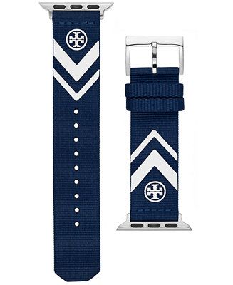 Tory Burch Women's Navy Chevron Grosgrain Band For Apple Watch, 38 mm/40mm & Reviews - All Fine J... | Macys (US)