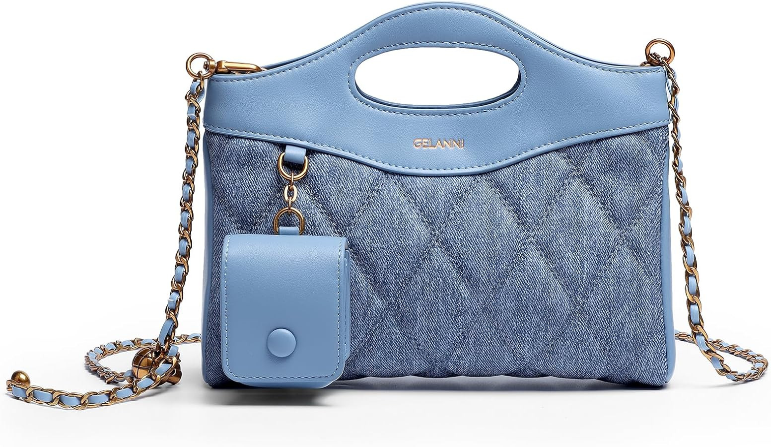 Small Quilted Crossbody Bags for Women with Gold Chain Strap Crossbody Lozenge Clutch Evening Pur... | Amazon (US)