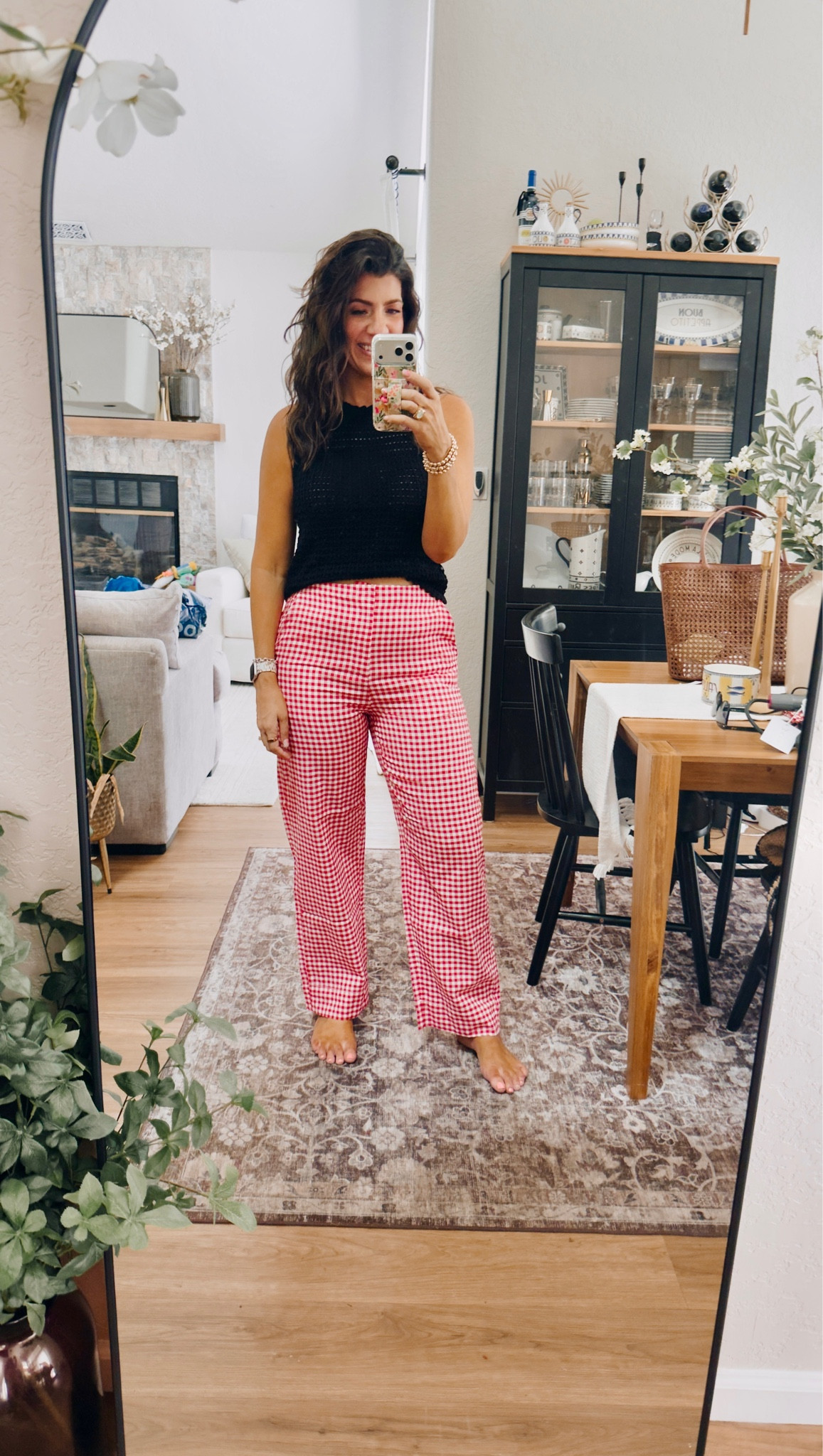 In a medium crochet tank and 10 tall gingham pants

#LTKOver40 #LTKMidsize #LTKSeasonal