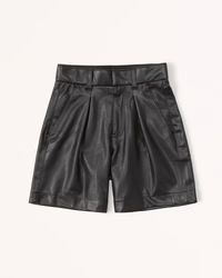 6 Inch Vegan Leather Tailored Shorts | Abercrombie & Fitch (US)