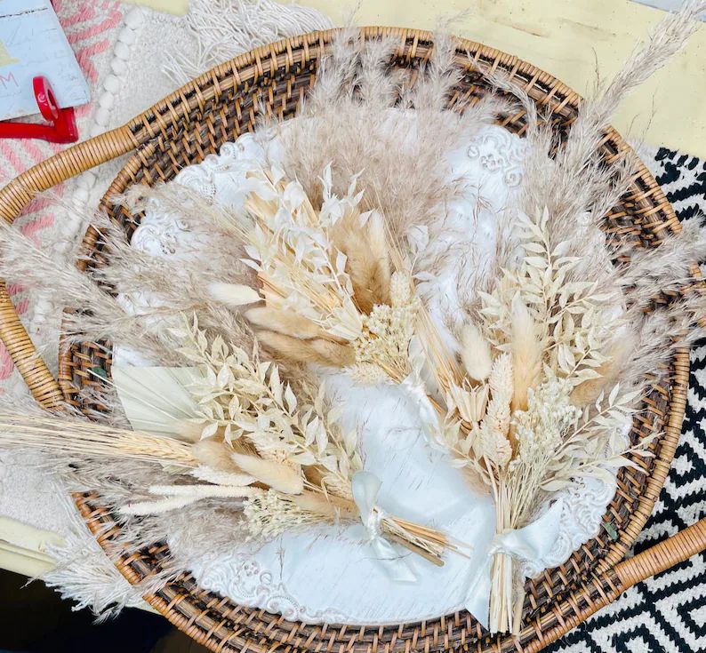 Deluxe Dried Flower Posie Bouquet  All Natural Beige  Pampas | Etsy | Etsy (US)