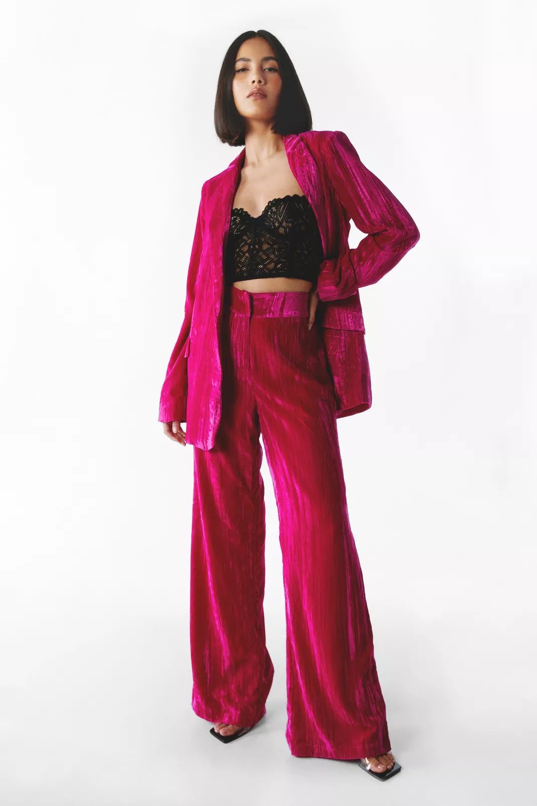 Crushed Velvet Two Piece Wide Leg Pants | Nasty Gal (US)