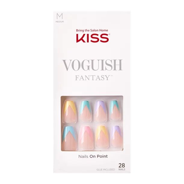 KISS USA Voguish Fantasy Fake Nails, Disco Ball, 28 Count - Walmart.com | Walmart (US)