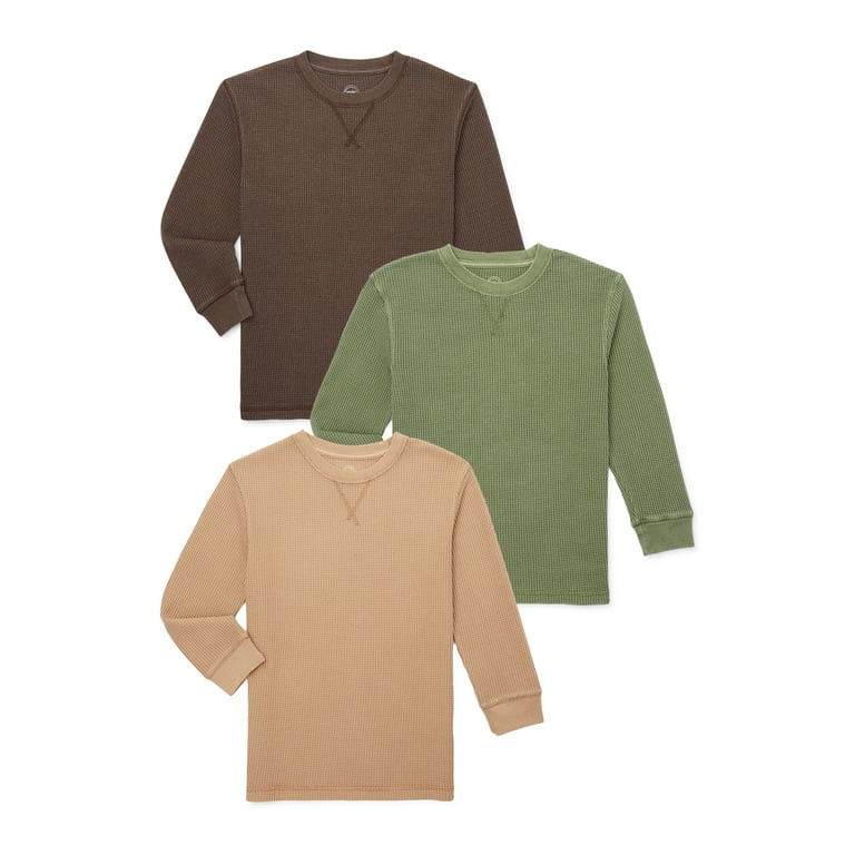 Wonder Nation Boys Long Sleeve Thermal Shirt, 3-Pack, Sizes 4-18 & Husky | Walmart (US)