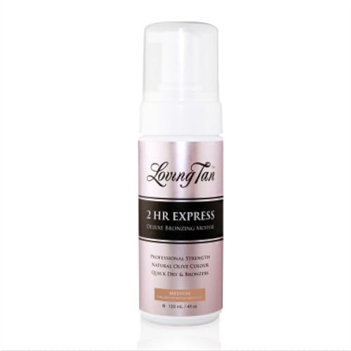 Loving Tan 2 HR Express Mousse, Medium - Streak Free, Natural looking, Professional Strength Sunless Tanner - Up to 5 Self Tan Applications per Bottle, Cruelty Free, Naturally Derived DHA - 4 FL Oz | Amazon (US)