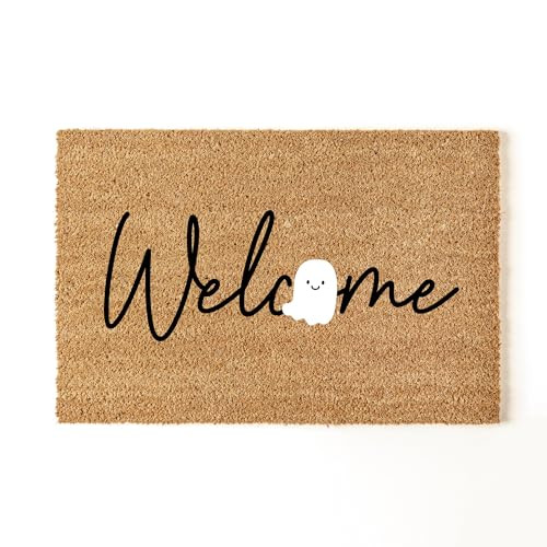 Halloween Ghost Welcome Mat, Halloween Doormat, Halloween Outdoor Decor, Ghost Decor, Halloween Ghost, Welcome Mat, Patio Decor | Amazon (US)