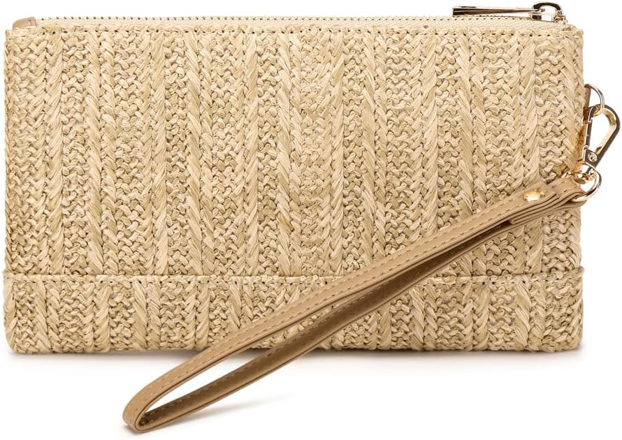 Straw Clutch Purse for Beach Summer Vacation Bag Woven Handbag for Women | Amazon (US)