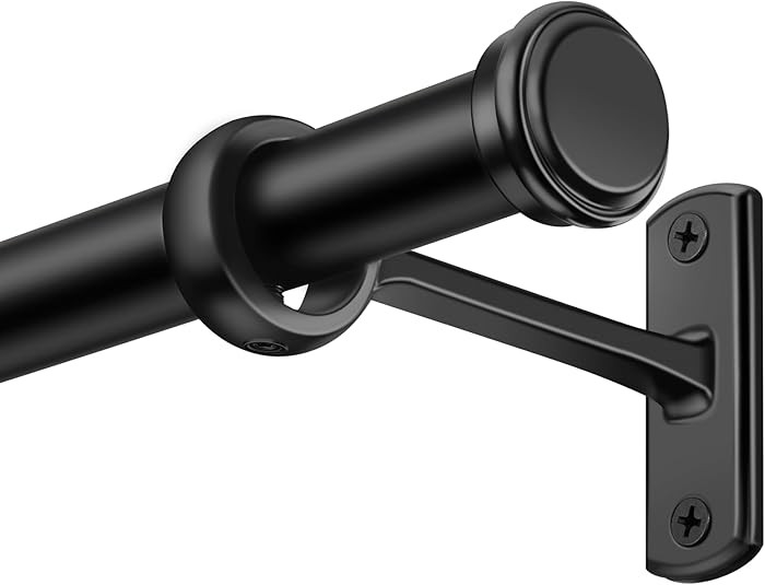 1 Inch Curtain Rods for Windows 72 to 144, Black Curtain Rod with Adjustable Length, Outdoor/Indo... | Amazon (US)