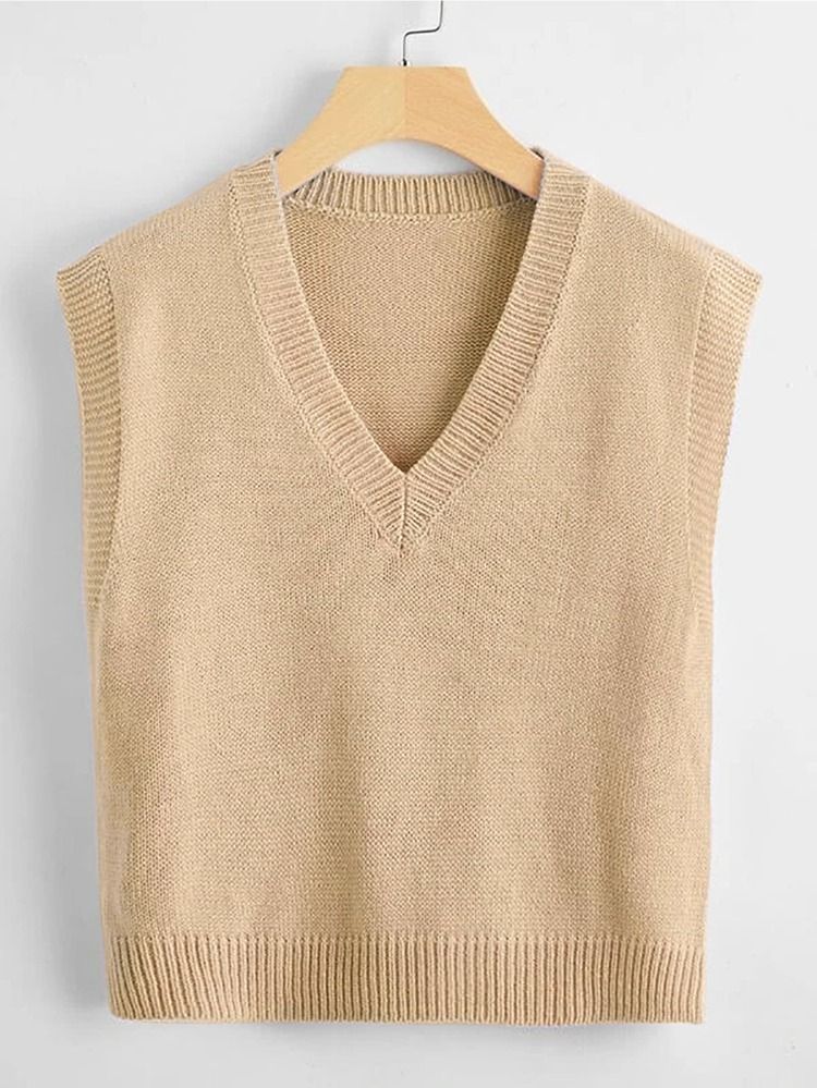 SHEIN EZwear V Neck Solid Sweater Vest
       
              
              $9.49        
    $9.... | SHEIN