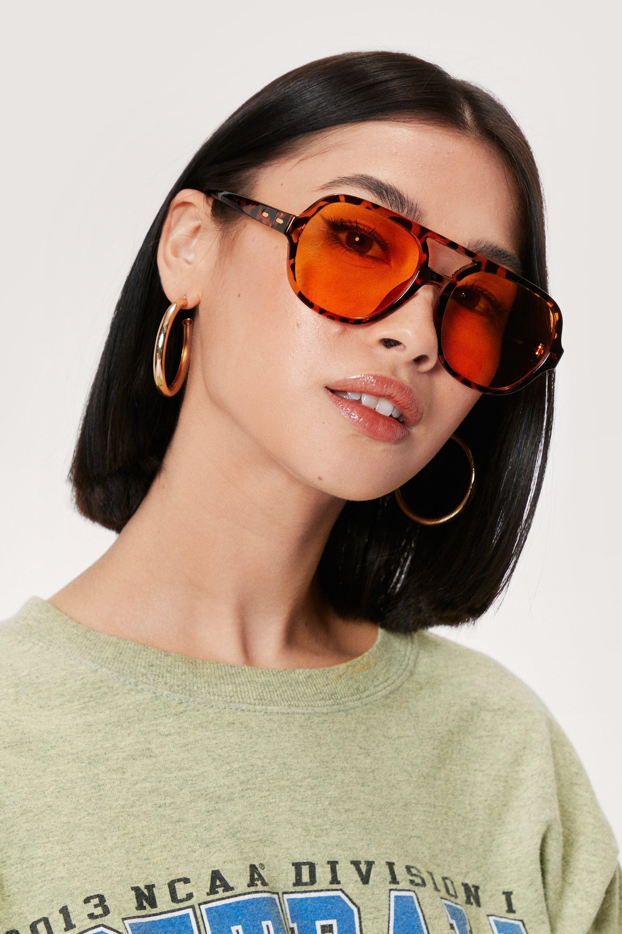 Tinted Tortoiseshell Aviator Sunglasses | Nasty Gal (US)