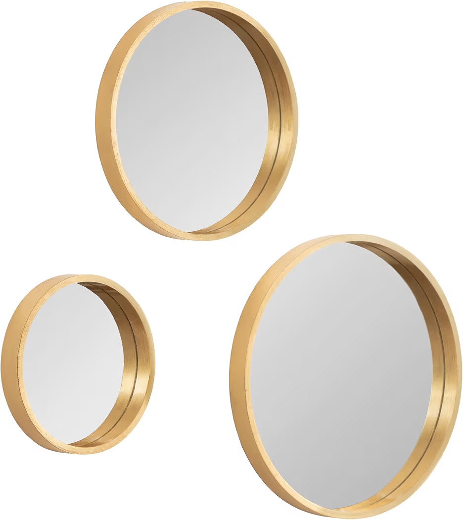 Kate and Laurel Travis Modern Round Wall Mirror Set, Set of 3, Varying Sizes, Gold, Decorative Th... | Amazon (US)