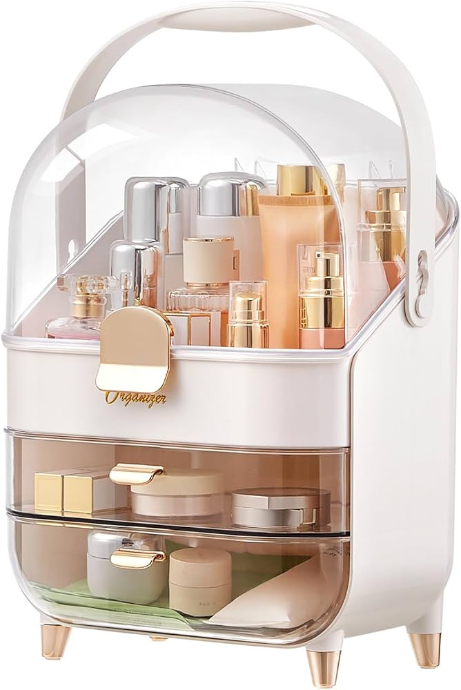 Makeup Organizers, Make Up Organizer for Vanity, Countertop Cosmetic Storage with Drawers and Tra... | Amazon (US)