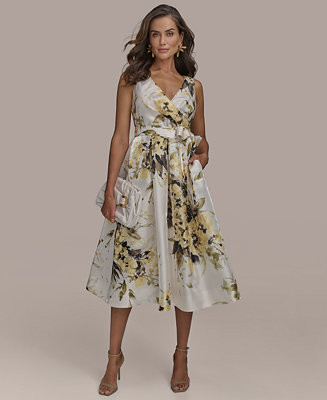 Donna Karan New York Women's V-Neck Sleeveless A-Line Dress - Macy's | Macy's