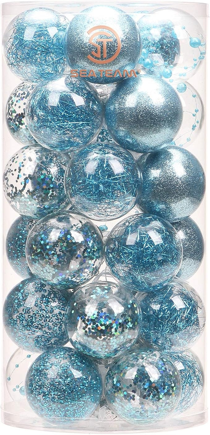 Sea Team 60mm/2.36" Shatterproof Clear Plastic Christmas Ball Ornaments Decorative Xmas Balls Bau... | Amazon (US)