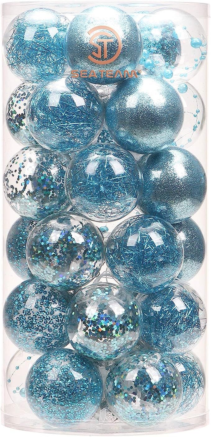 Sea Team 60mm/2.36" Shatterproof Clear Plastic Christmas Ball Ornaments Decorative Xmas Balls Bau... | Amazon (US)