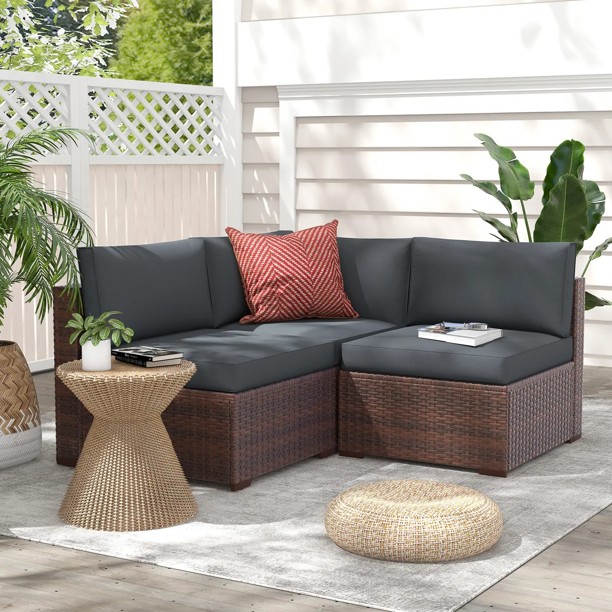 Bryonny 4 Piece Sectional Seating Group with Cushions | Wayfair North America