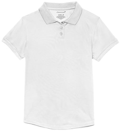 Classroom Uniforms Women’s Junior Moisture Wicking Polo Shirt, sos White, 3XL | Amazon (US)